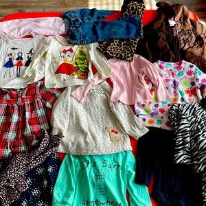 Bundle of fall/winter girl clothes. 12 months - various brands